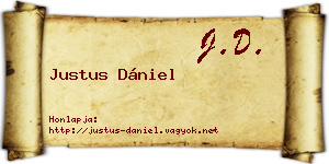 Justus Dániel névjegykártya